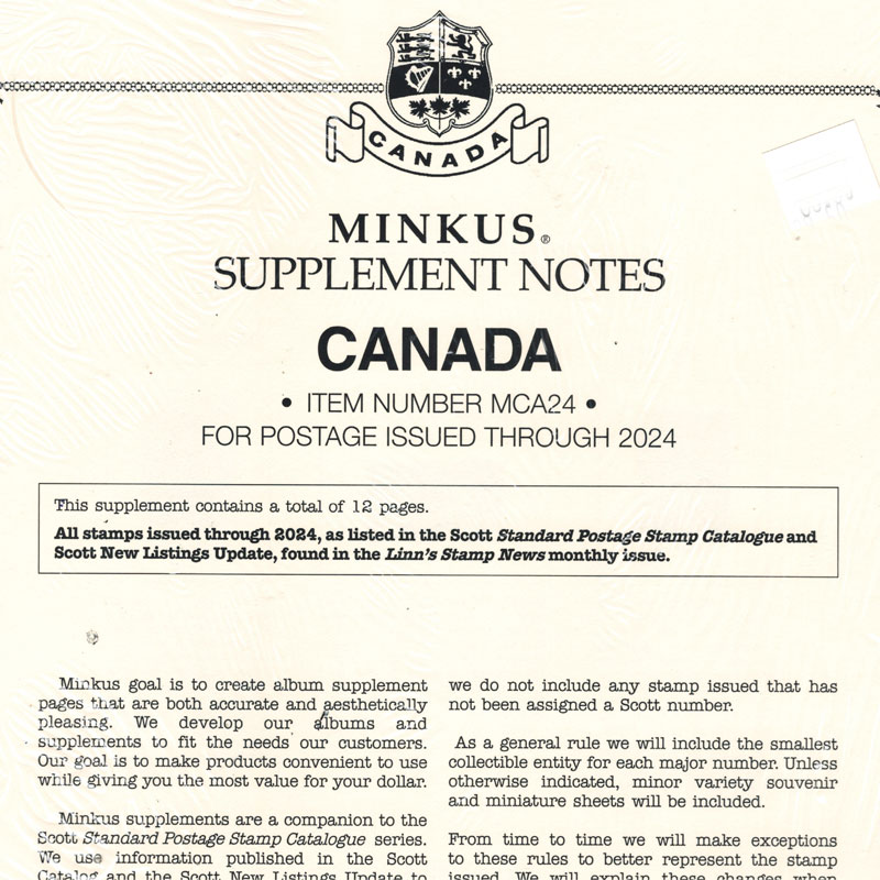 Minkus Canada Stamp Supplements